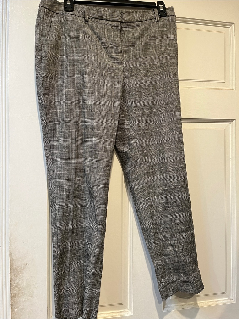 DKNY Gray Plaid Cropped Dress Pants